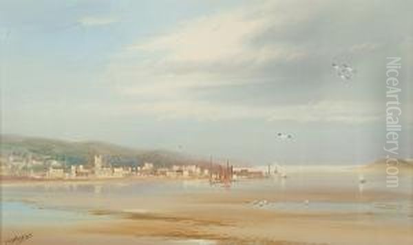 Exmouth And The Warren Oil Painting by John Shapland