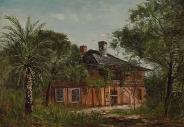 Old Spanish House, St. Augustine, Florida Oil Painting by Frank Henry Shapleigh