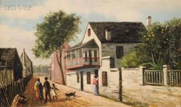 In Hospital Street, St. Augustine, Florida Oil Painting by Frank Henry Shapleigh