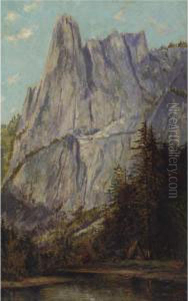 Sentinel Rock, Yosemite Valley Oil Painting by Frank Henry Shapleigh