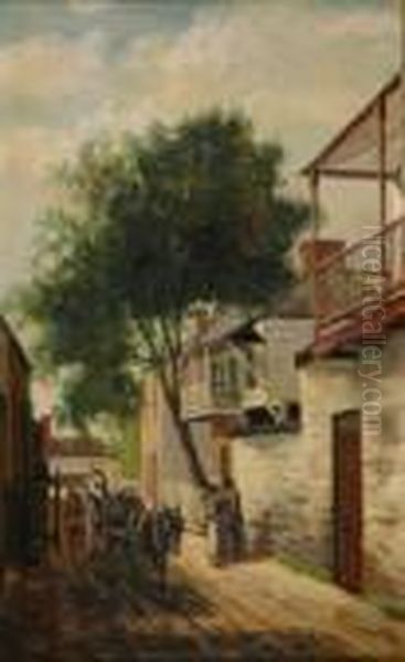 In Hospital Street, St. Augustine Oil Painting by Frank Henry Shapleigh