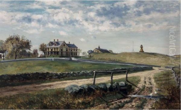 Home Of Silas Pierce Scituate Massachusetts Oil Painting by Frank Henry Shapleigh