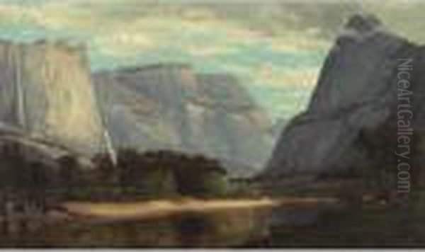 The Hetch Hetchy Valley On The Tuolumne River, California Oil Painting by Frank Henry Shapleigh