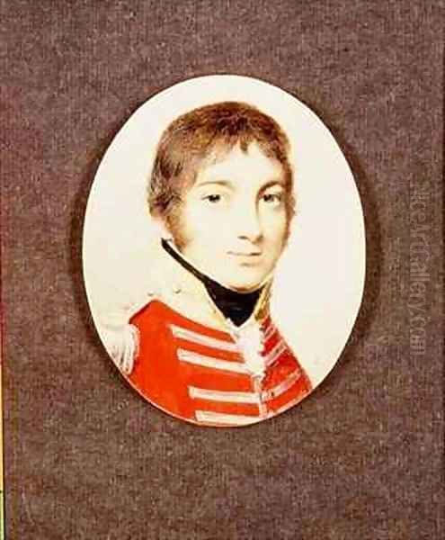 Miniature of Colonel J Houlton of the Wiltshire Militia Oil Painting by George Engleheart