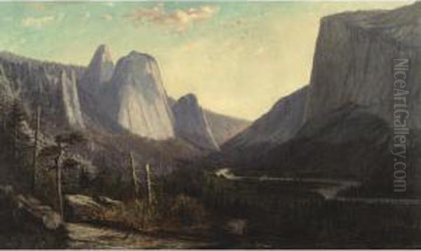 El Capitan And Cathedral Rocks Oil Painting by Frank Henry Shapleigh