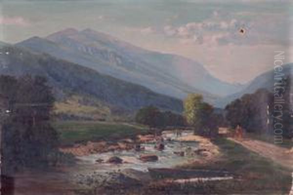 Mt Washington From Glenn Road Jackson Nh Oil Painting by Frank Henry Shapleigh