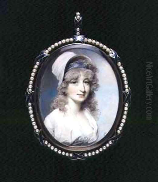 Portrait miniature of Mrs Lindsay Oil Painting by George Engleheart