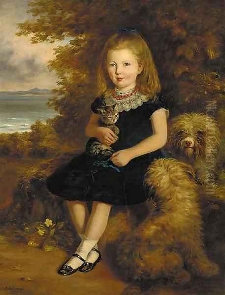 Portrait of a girl Oil Painting by Samuel Edmonston