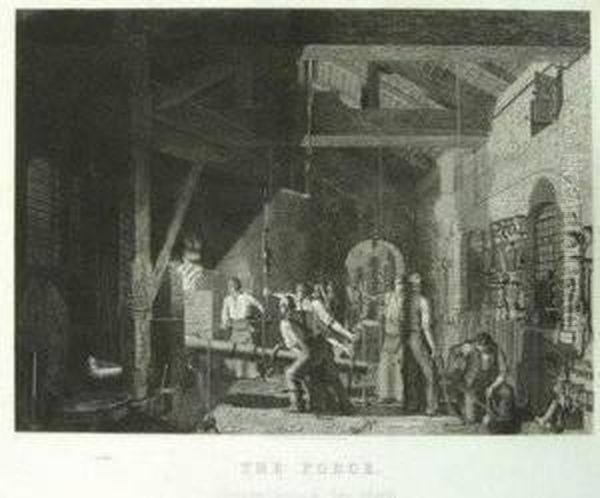 The Forge Oil Painting by James Sharples