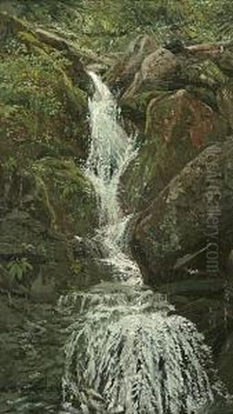 Cascade, New England Oil Painting by Aaron Draper Shattuck