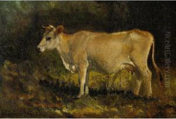 Jersey Cow Oil Painting by Aaron Draper Shattuck