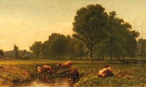 Signed And Dated 'a D Shattuck 1876' (lower Left) Oil Painting by Aaron Draper Shattuck