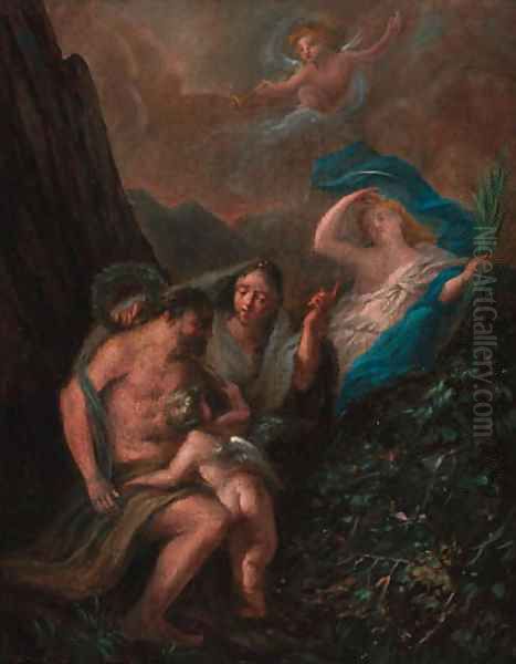 The Choice of Hercules Oil Painting by Ottmar, the Younger Elliger