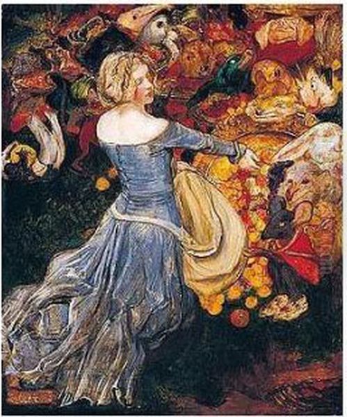 Goblin Market Oil Painting by John Byam Liston Shaw