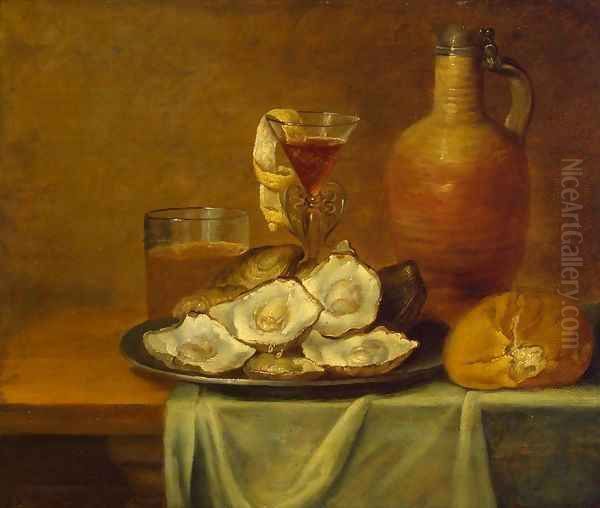 Breakfast with Oysters Oil Painting by Jacob van Es