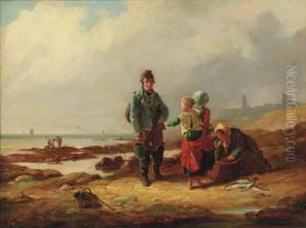 The Fisherman's Family Oil Painting by Charles Waller Shayer