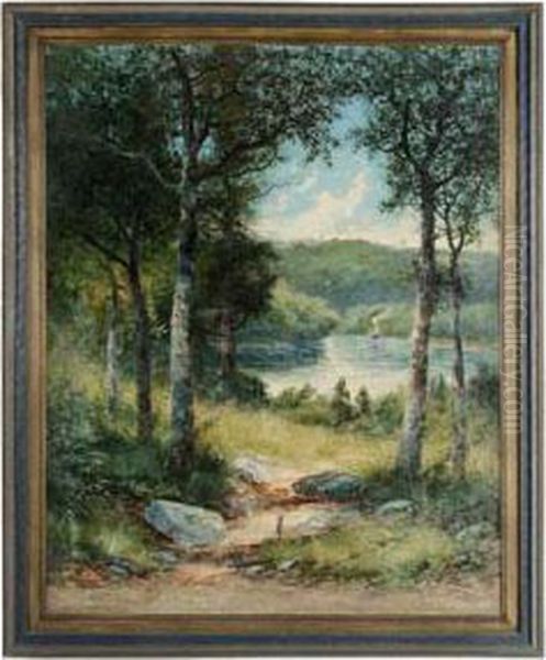 View Of The Schuylkill River Oil Painting by Christopher H. Shearer