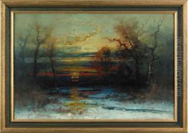 Winter Landscape Oil Painting by Christopher H. Shearer