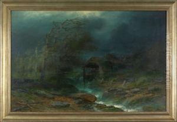 Old Sawmill Oil Painting by Christopher H. Shearer