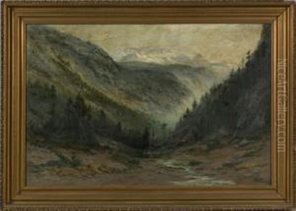 Mountainous Landscape With Stream Oil Painting by Christopher H. Shearer