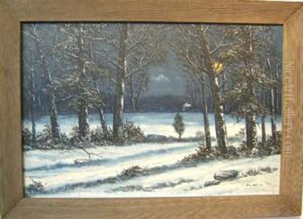 Winter Landscape Oil Painting by Victor Shearer