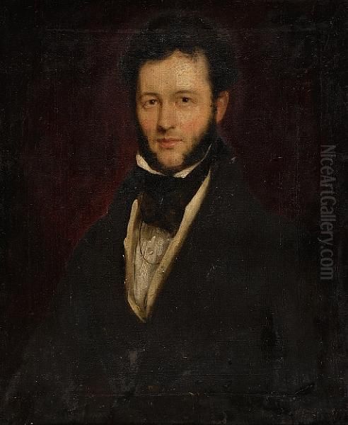 Portrait Of A Gentleman In Black Oil Painting by Martin Archer Shee