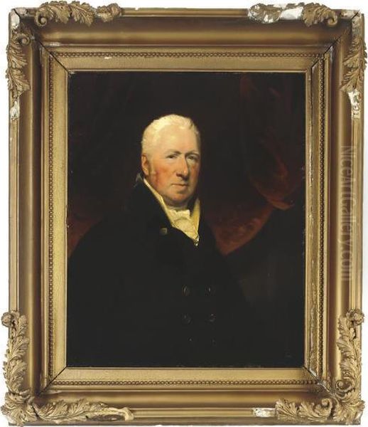 Portrait Of A Gentleman, Half-length, In A Double-breasted Coat And Cravat Oil Painting by Martin Archer Shee