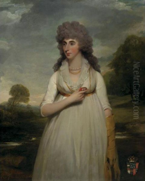 Portrait Of Lucy Pelham, Second Wife Of John Earl Of Shelfield Oil Painting by Martin Archer Shee