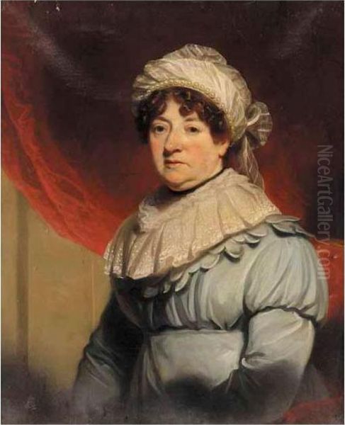 Portrait Of Mrs Charlotte Picton Of Iscoed, Nee Edwardes Oil Painting by Martin Archer Shee