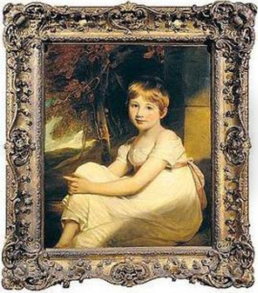 Portrait Of Frances Sophia Hunter Oil Painting by Martin Archer Shee