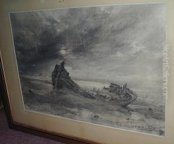 A Wreck In The Sands Oil Painting by George Sheffield