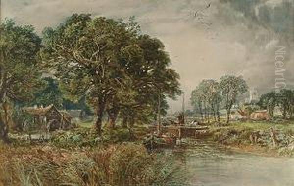 The Lock Oil Painting by George Sheffield