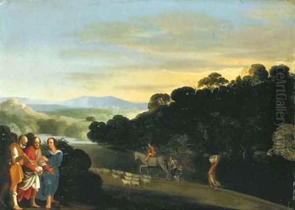 Christ on the road to Emmaus Oil Painting by Adam Elsheimer