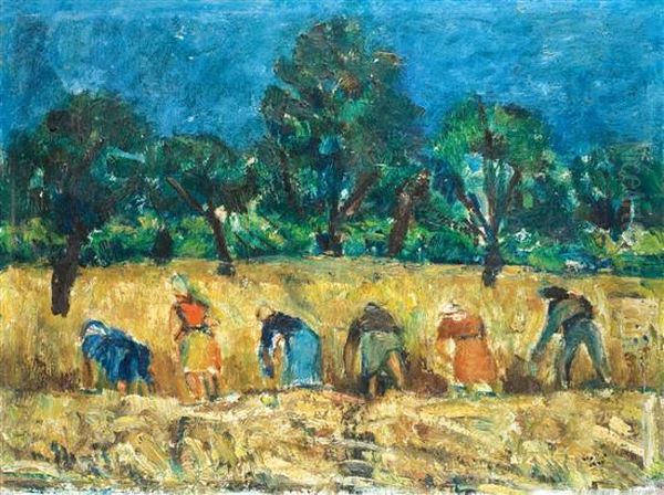 In The Field Oil Painting by Menachem Schmidt Shemi