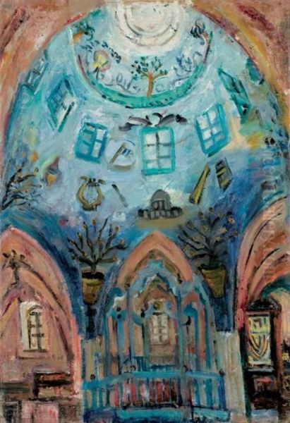 Interior Of The Sephardic Synagogue by Menachem Schmidt Shemi