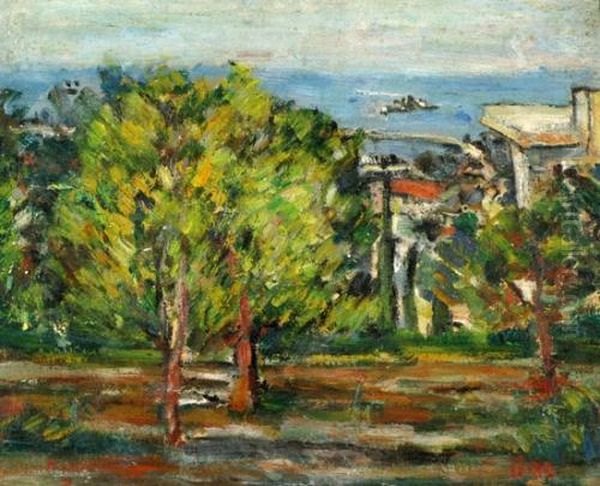 Landscape In Haifa Oil Painting by Menachem Schmidt Shemi