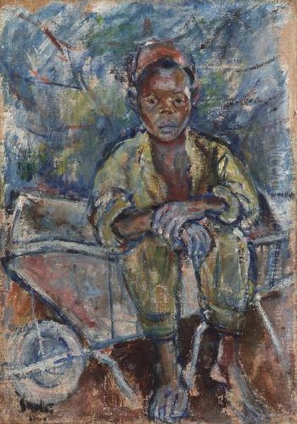 A Child In Bengazi Oil Painting by Menachem Schmidt Shemi