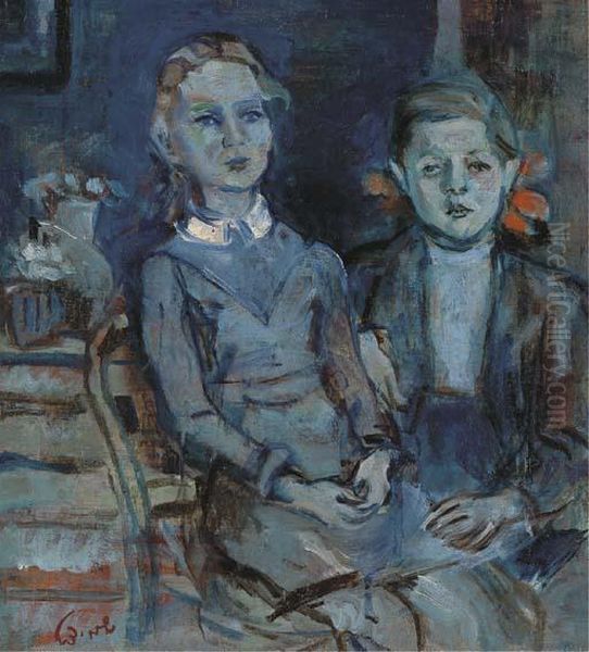 Seated Children by Menachem Schmidt Shemi