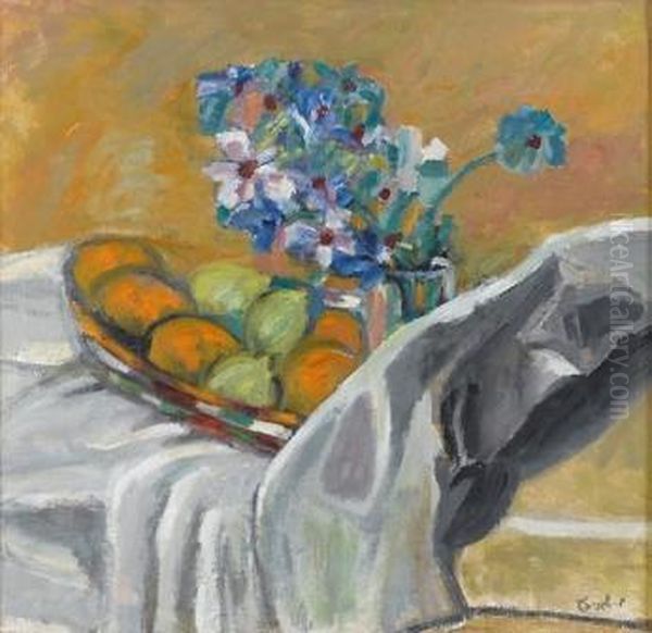 Still Life And Flowers by Menachem Schmidt Shemi