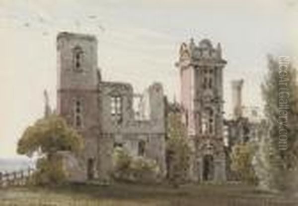 A Ruined Manor House (illustrated); And A Country Church Oil Painting by George Sidney Shepherd