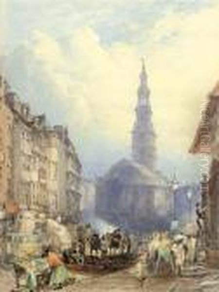 St Mary-le-strand Oil Painting by George Sidney Shepherd