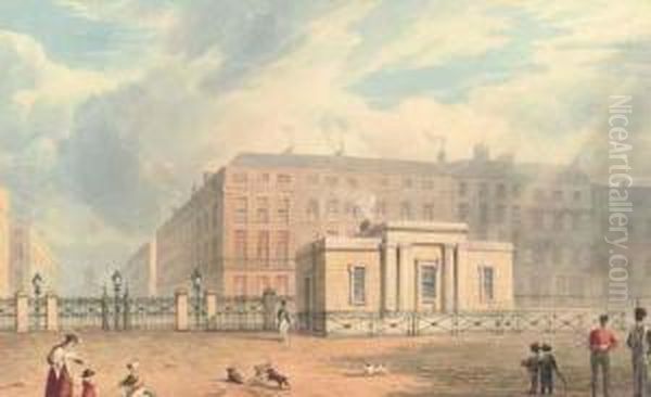 Grosvenor Gate Oil Painting by George Sidney Shepherd