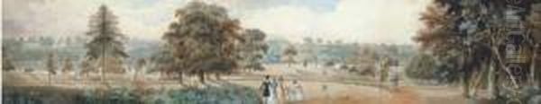 A Summer's Day In Richmond Park Oil Painting by George Sidney Shepherd