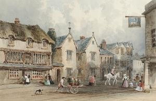 Fore Street, Cullompton, Devon Oil Painting by George Sidney Shepherd