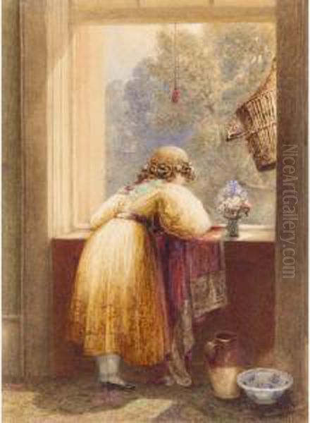 At The Window Oil Painting by George Sidney Shepherd