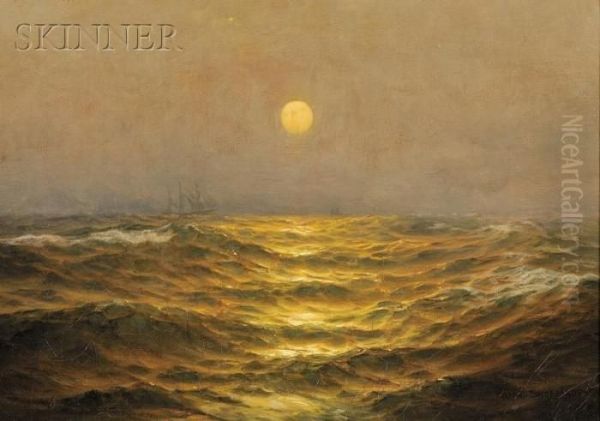 Moonlit Sea Oil Painting by Warren W. Sheppard