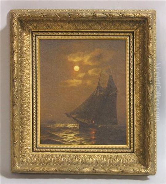 Off Scotland - Light Ship Oil Painting by Warren W. Sheppard