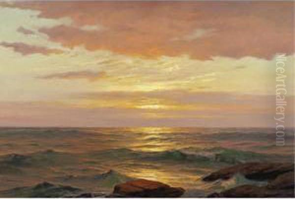 Sunrise, Bay Of Fundy Oil Painting by Warren W. Sheppard