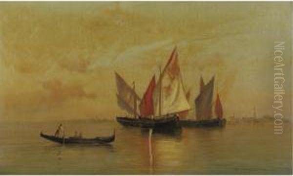 View Of Venice Oil Painting by Warren W. Sheppard