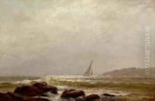 Sailing Off A Rocky Coast Oil Painting by Warren W. Sheppard